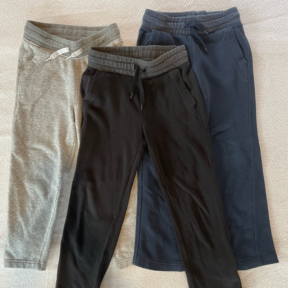 Old Navy SZ 6 6/7 3pk sweatpants- blue, black & grey